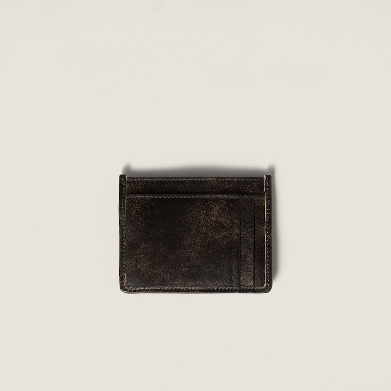 Matelassé nappa leather card holder