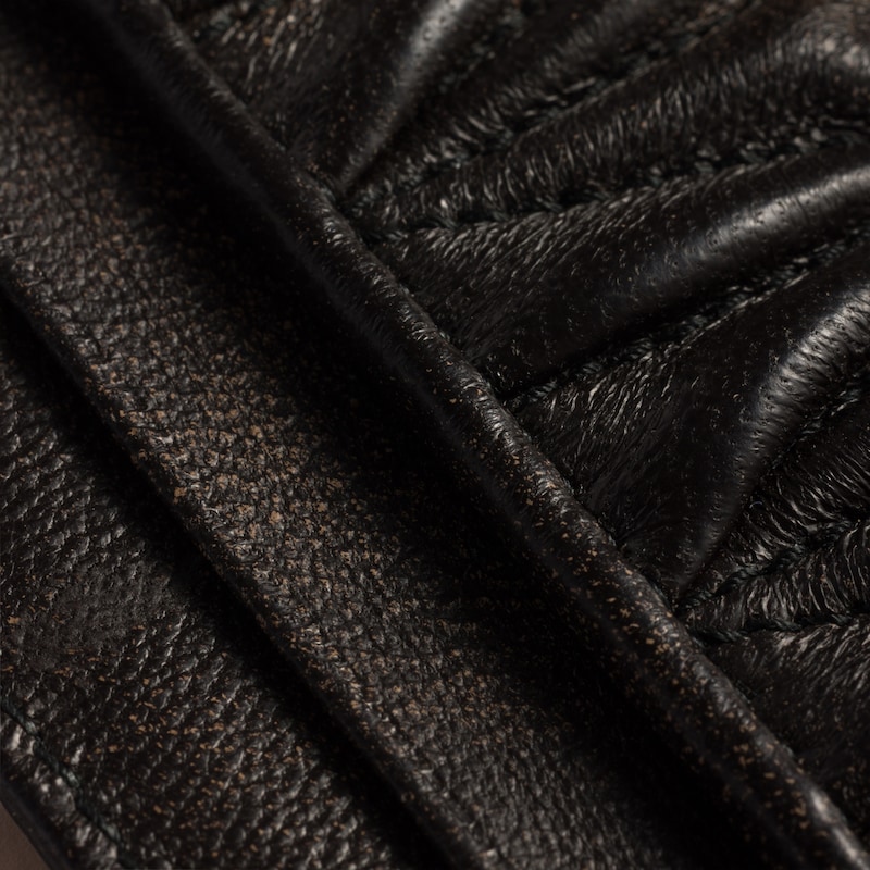 Matelassé nappa leather card holder