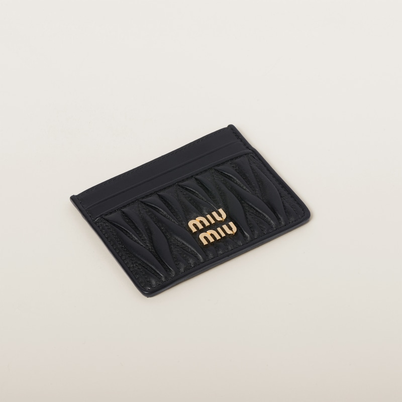 Matelassé nappa leather card holder