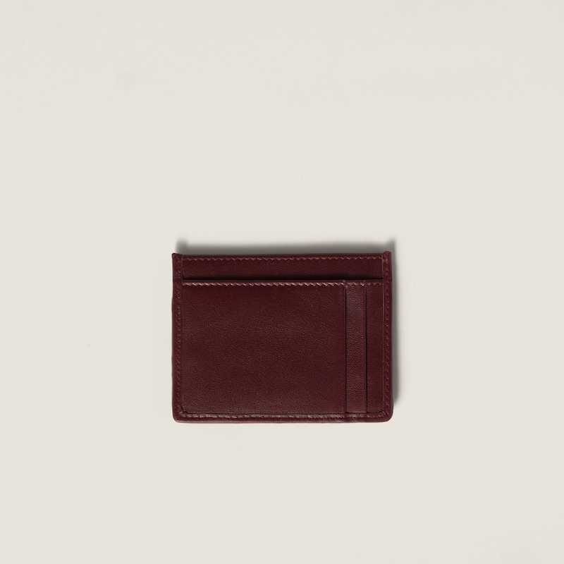 Matelassé nappa leather card holder