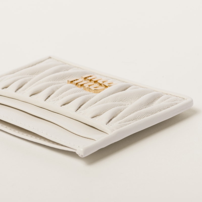 Matelassé nappa leather card holder