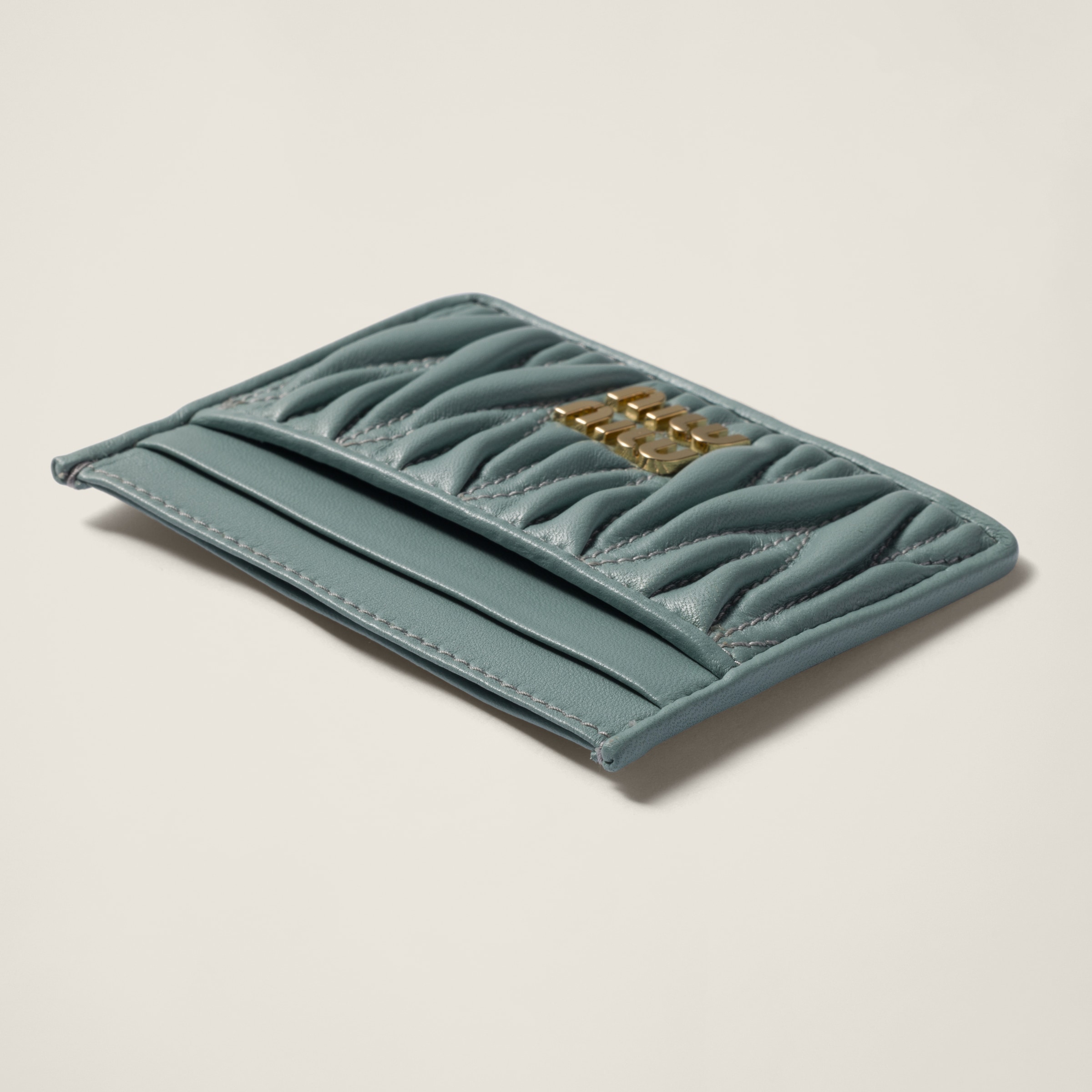 Marigold Matelassé Nappa Leather Card Holder | Miu Miu
