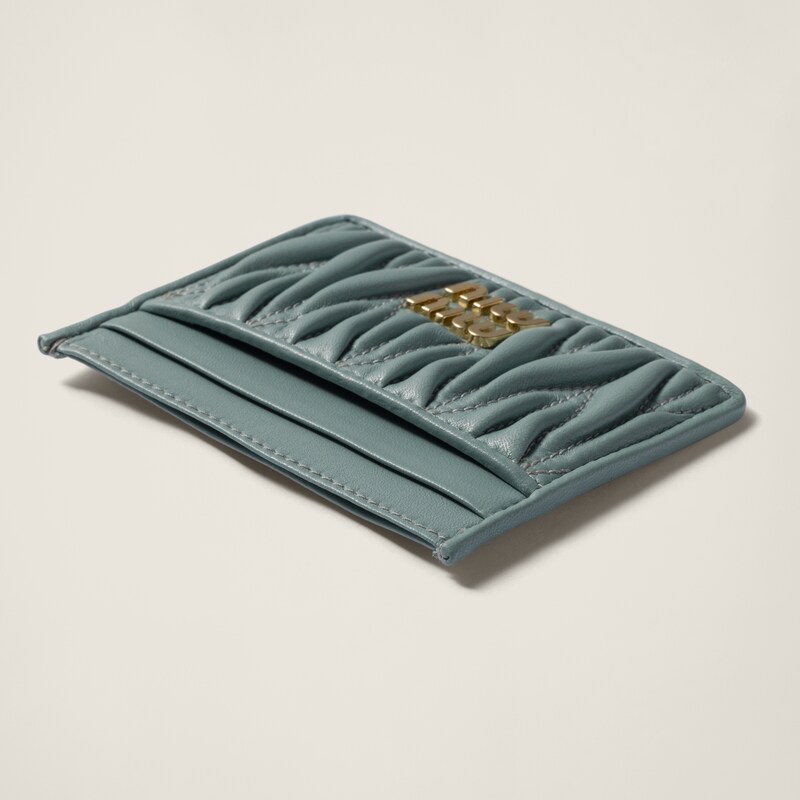 Matelassé nappa leather card holder