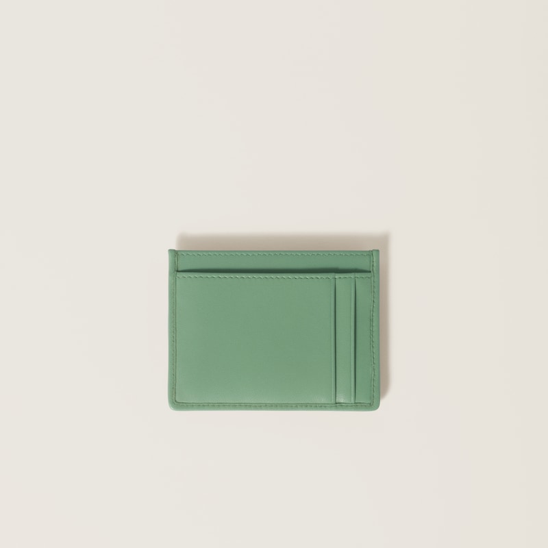 Matelassé nappa leather card holder