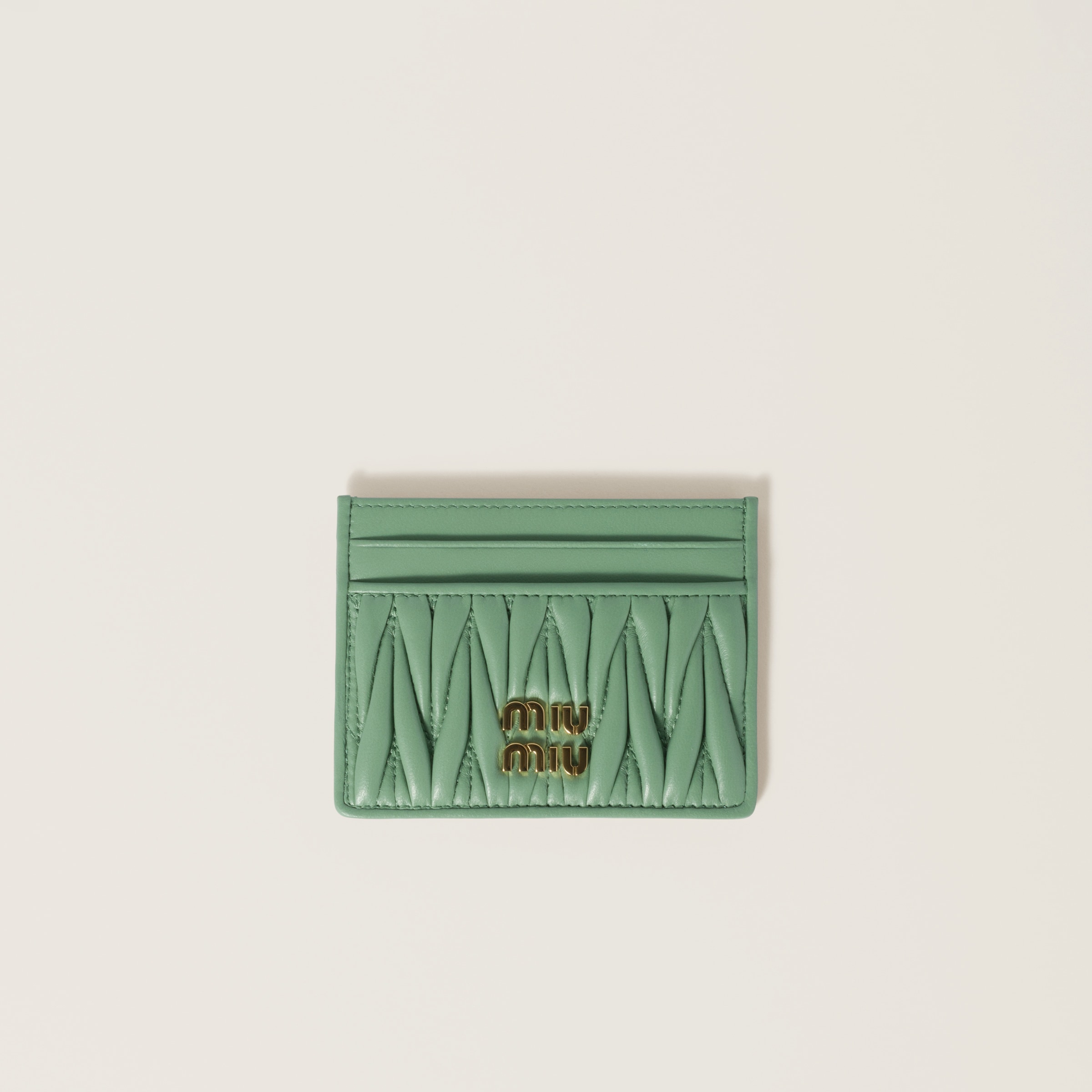 Wisteria Matelassé Nappa Leather Card Holder | Miu Miu