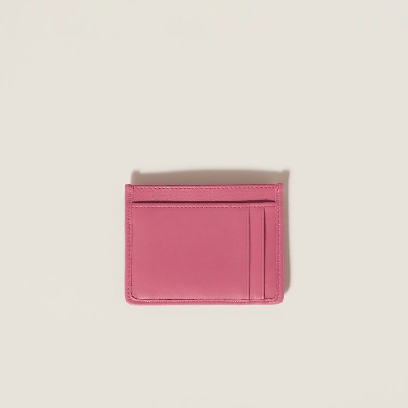 Matelassé nappa leather card holder