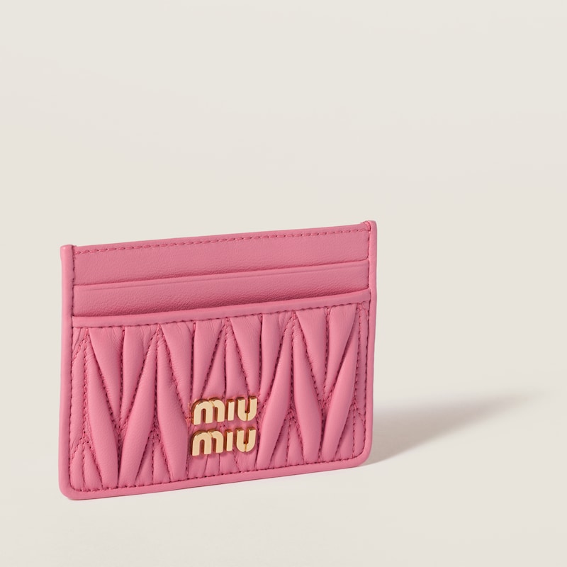 Matelassé nappa leather card holder