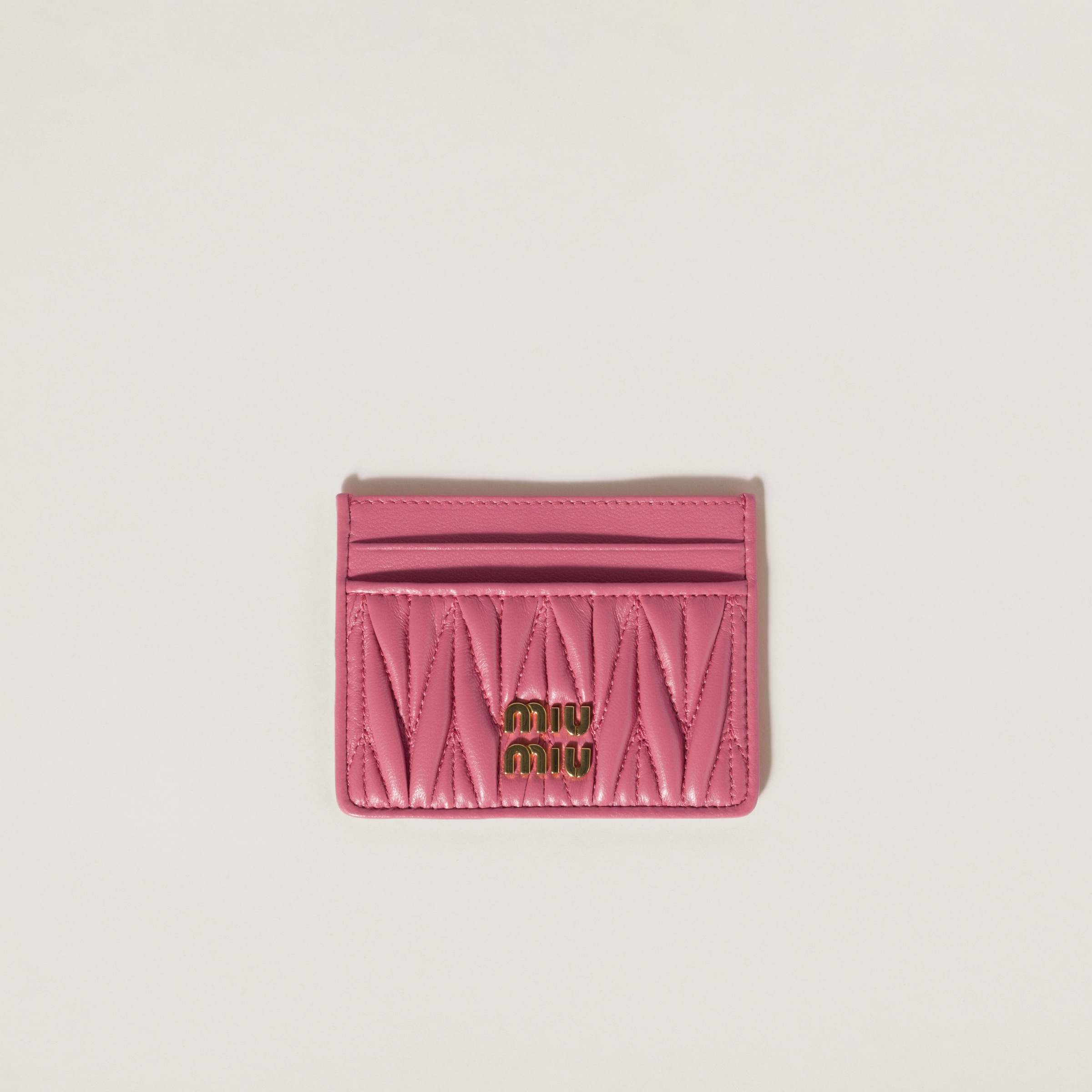 ピンク マテラッセ ナッパレザー カードホルダー | Miu Miu