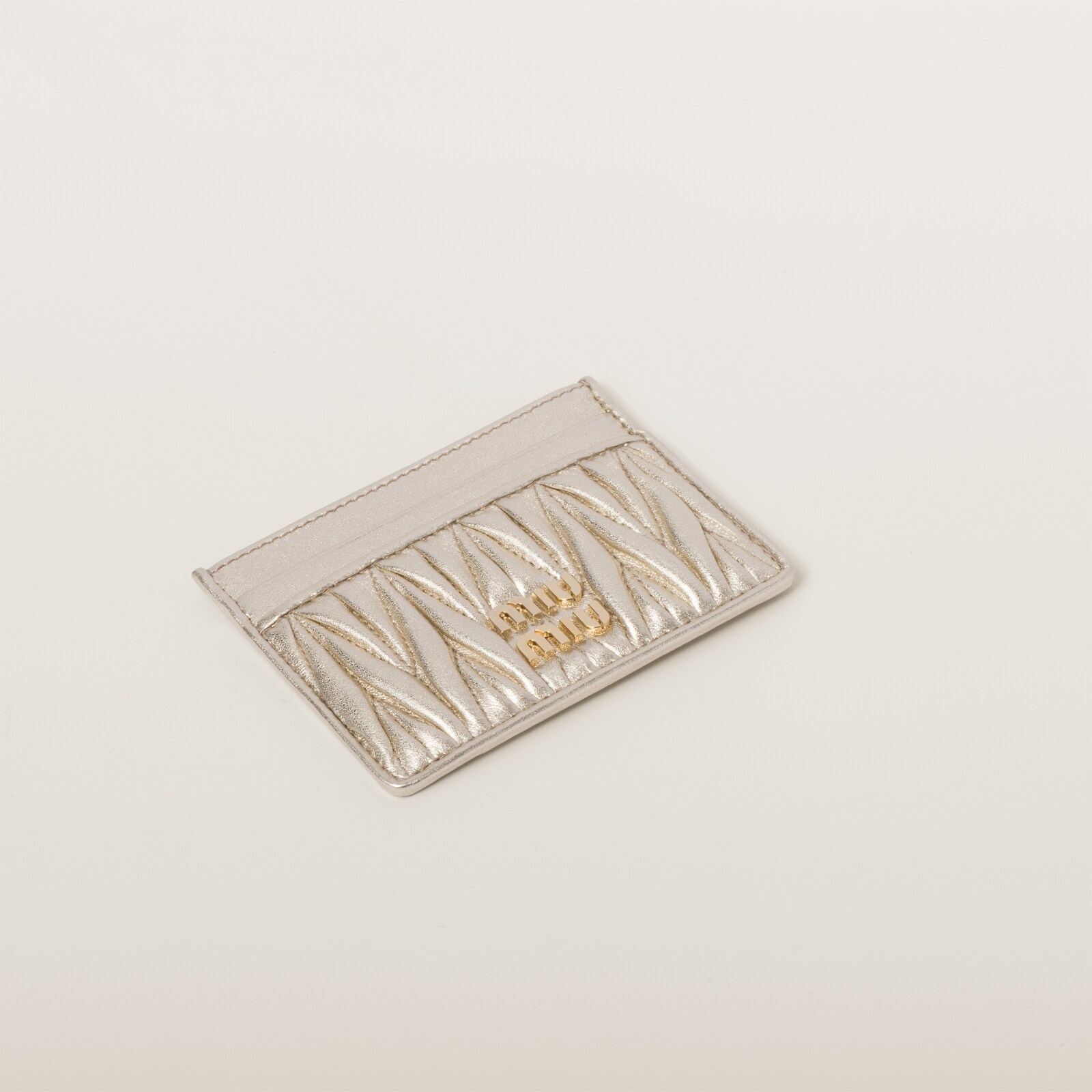 MATELASSÉ NAPPA LEATHER CARD HOLDER BLACK