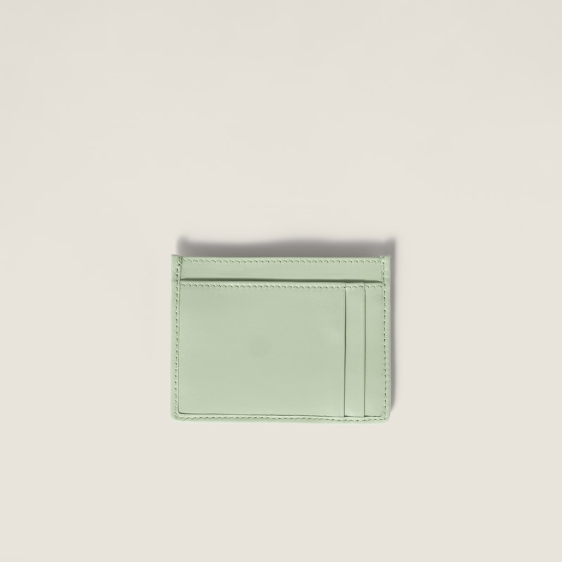Matelassé nappa leather card holder