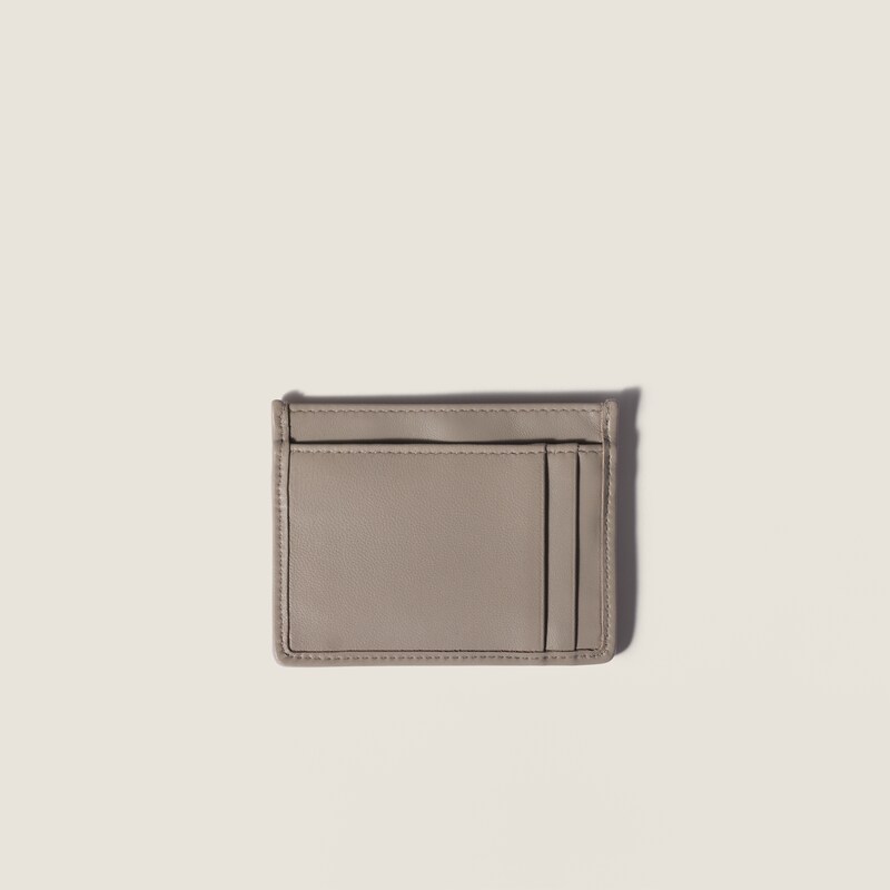 Matelassé nappa leather card holder