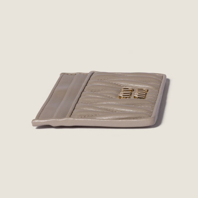 Matelassé nappa leather card holder