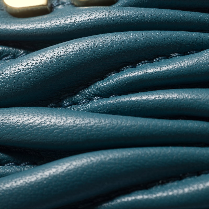 Porte-cartes en cuir nappa matelassé