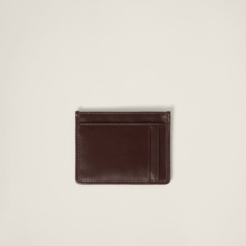 Matelassé nappa leather card holder