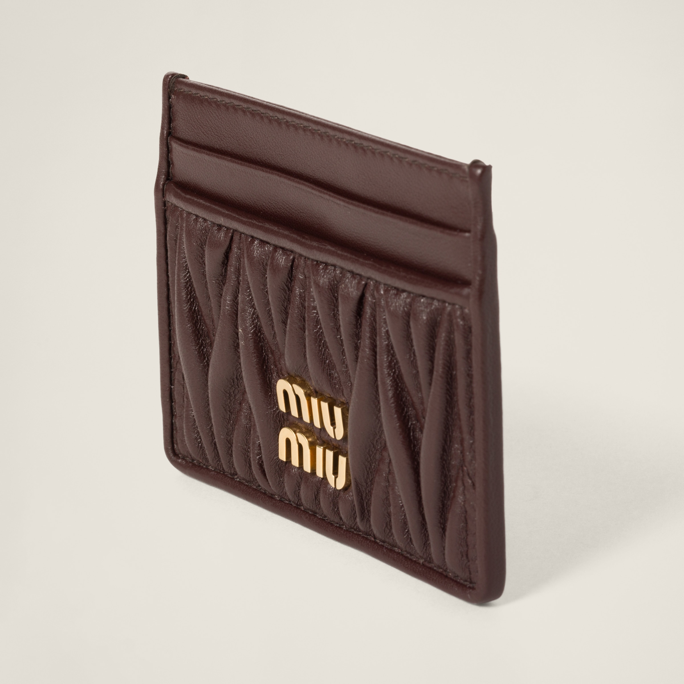 カードケース・名刺入れ MIU MIU Nappa Leather Card Holder 5MC076 AFPP F098L Briarwood Matelassé Nappa Leather Card Holder | Miu Miu