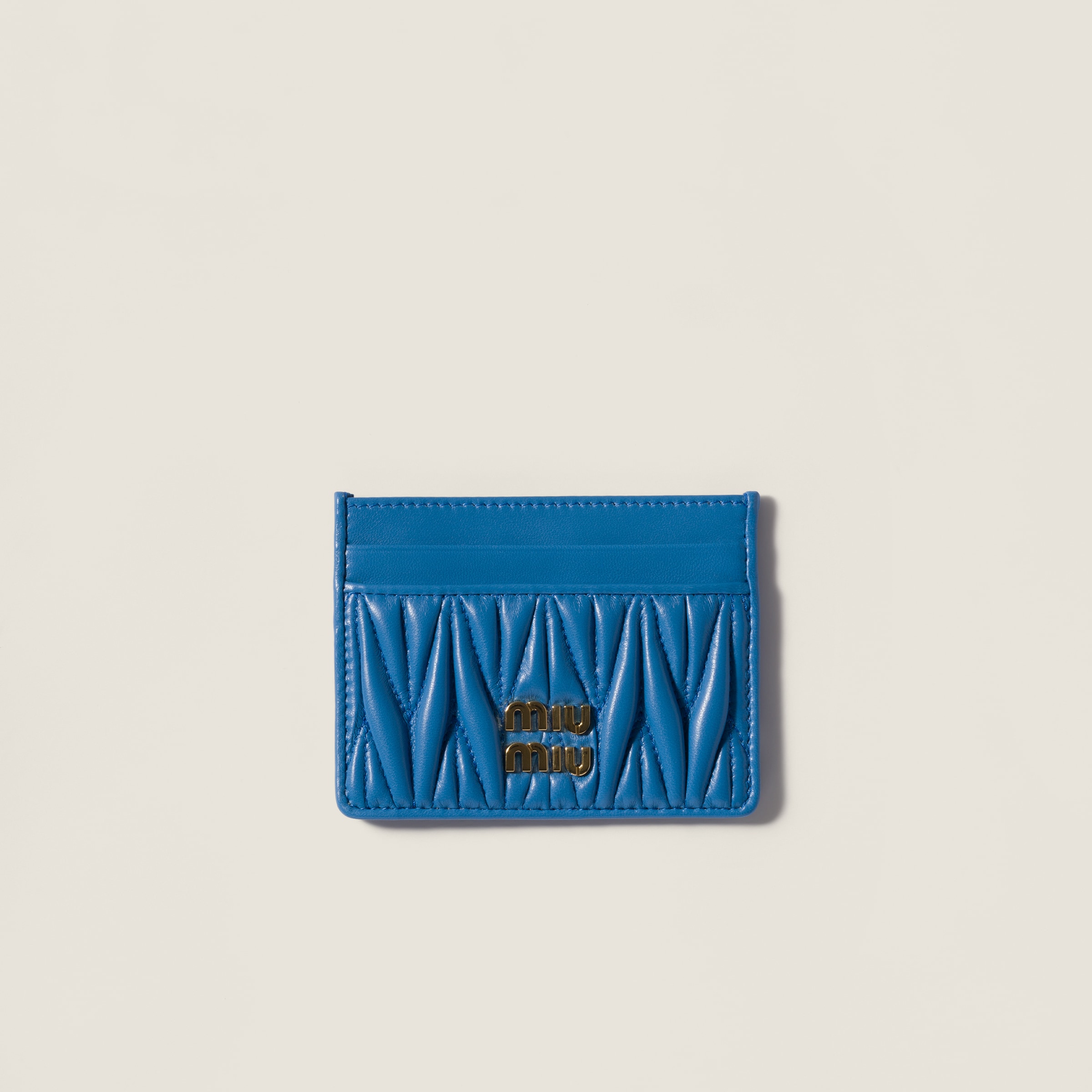 Matelassé nappa leather card holder from Miu Miu - $440