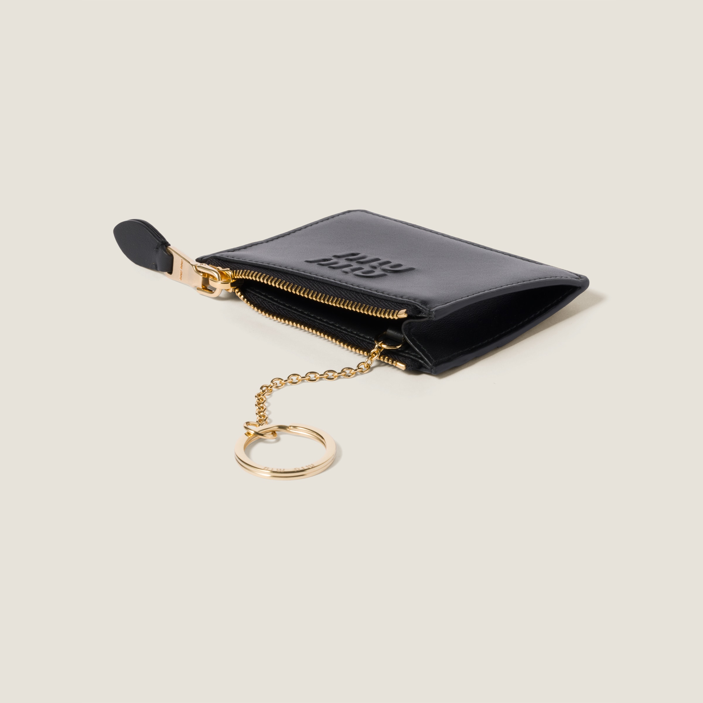 Black Leather Card Holder | Miu Miu