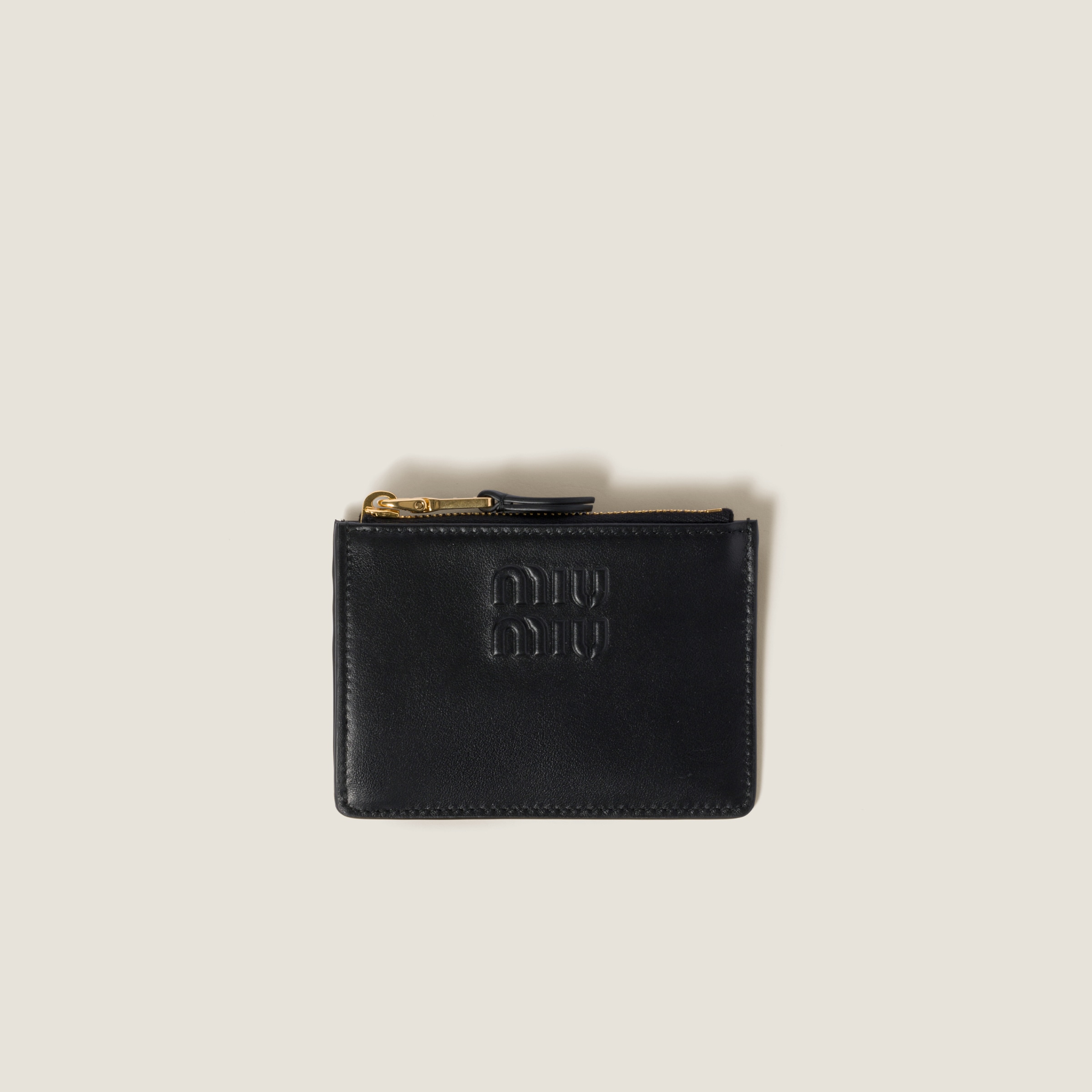 Black Leather Card Holder | Miu Miu