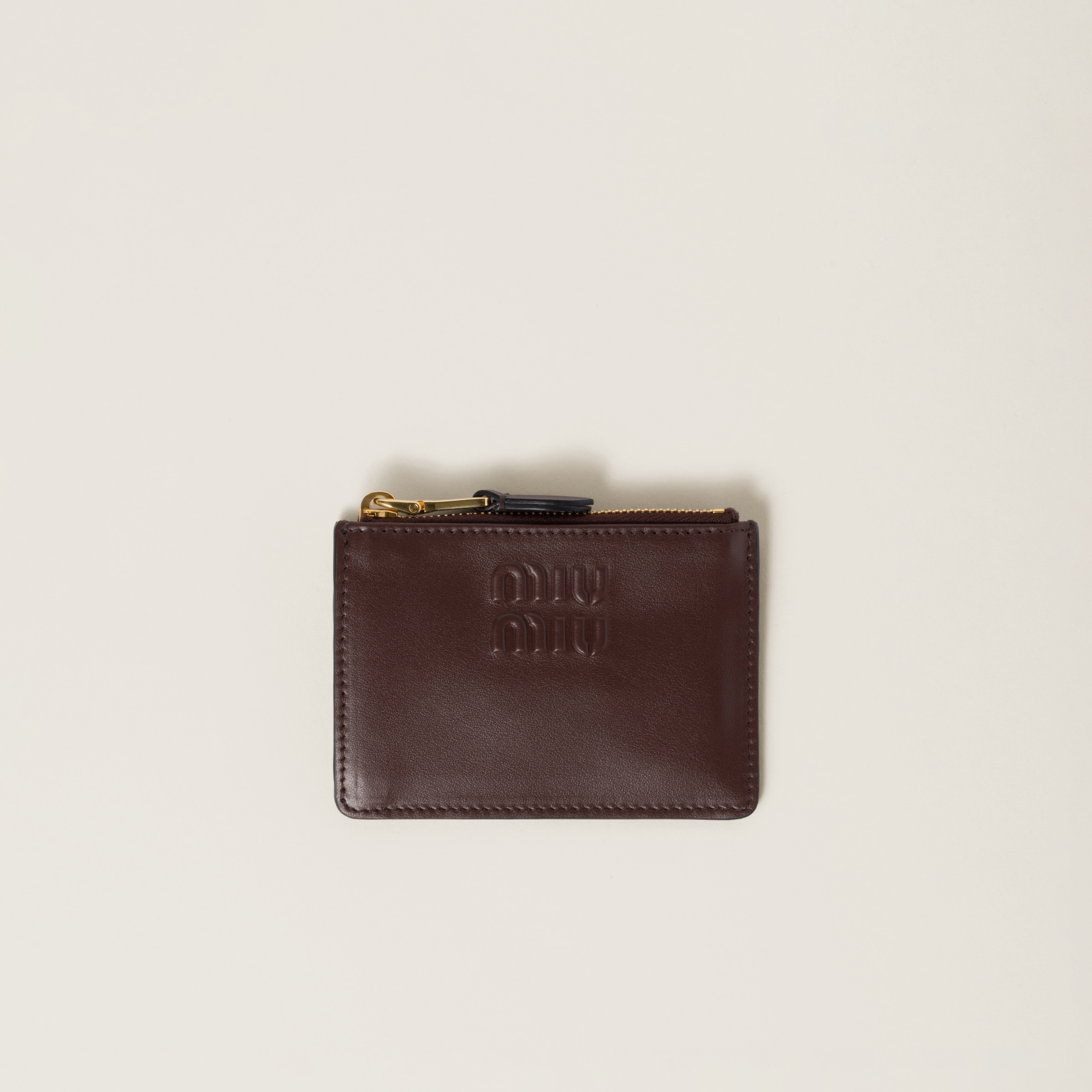 Porte cartes En Cuir Bruyere Miu Miu