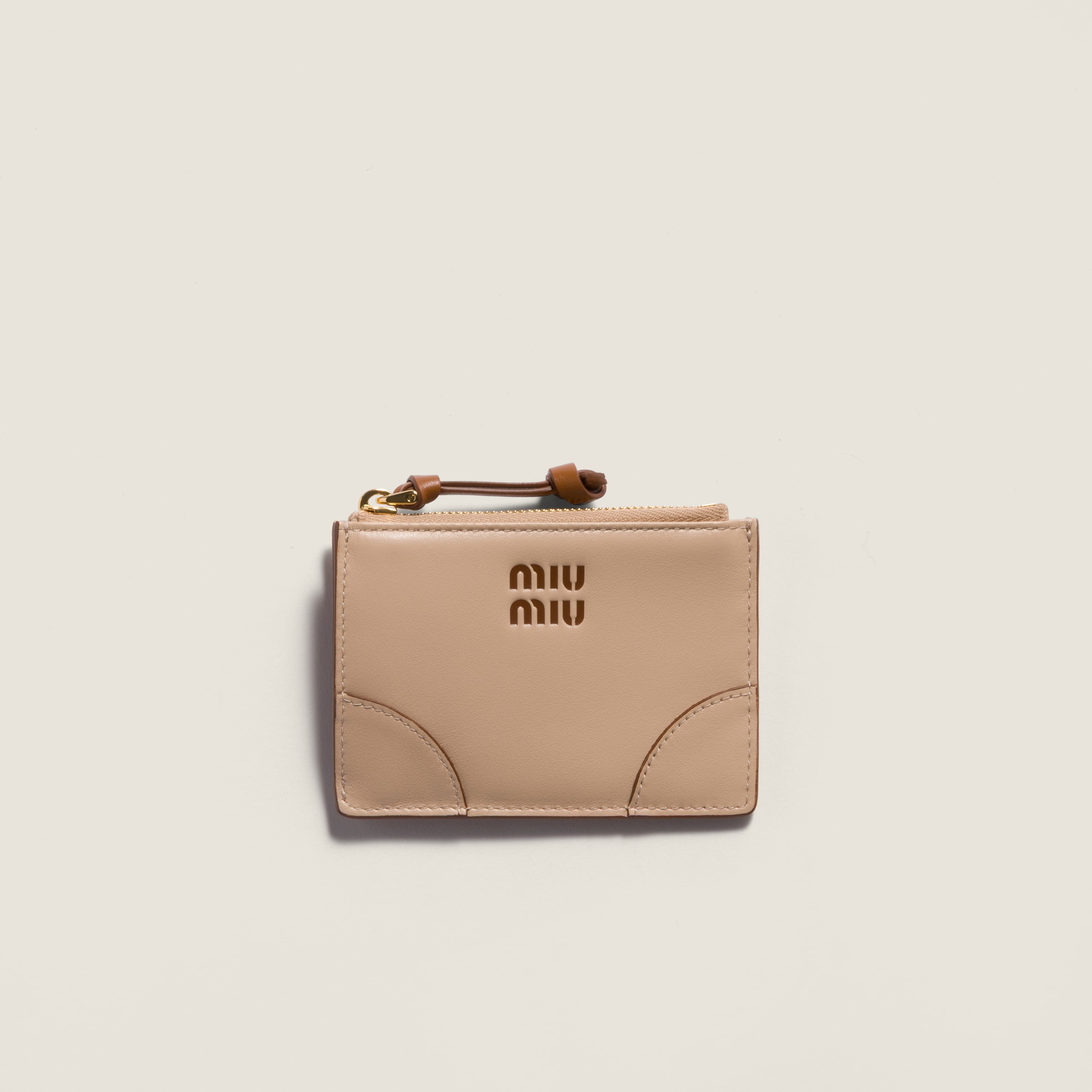 Powder Pink Leather Card Holder | Miu Miu