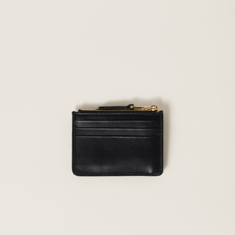Matelassé nappa leather card holder