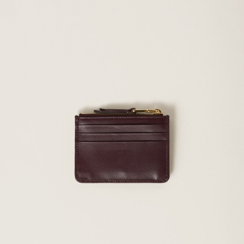 Matelassé nappa leather card holder