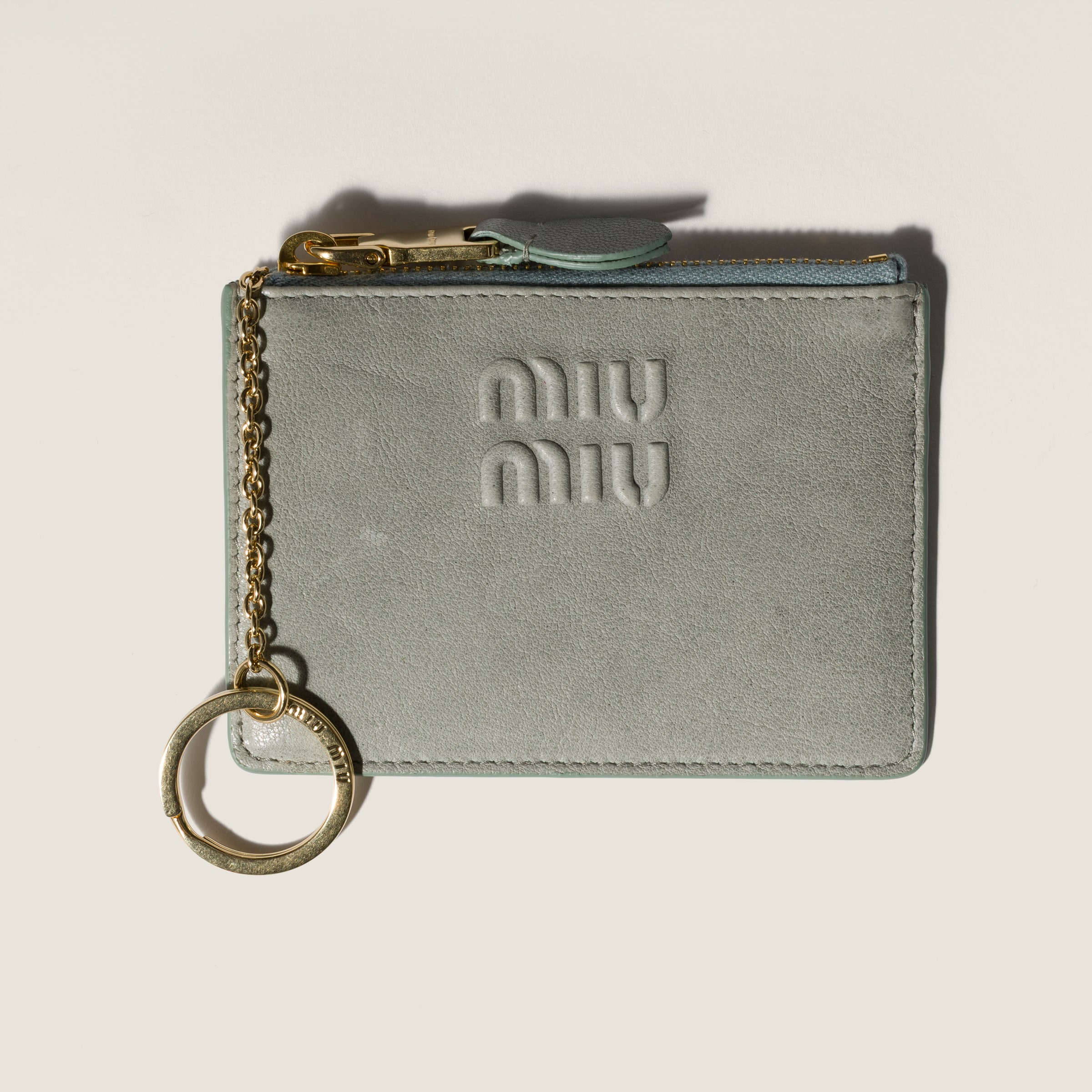 パウダーブルー ナッパレザー カードホルダー | Miu Miu - 日本