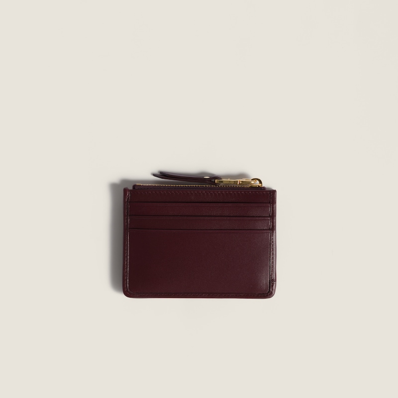Matelassé nappa leather card holder