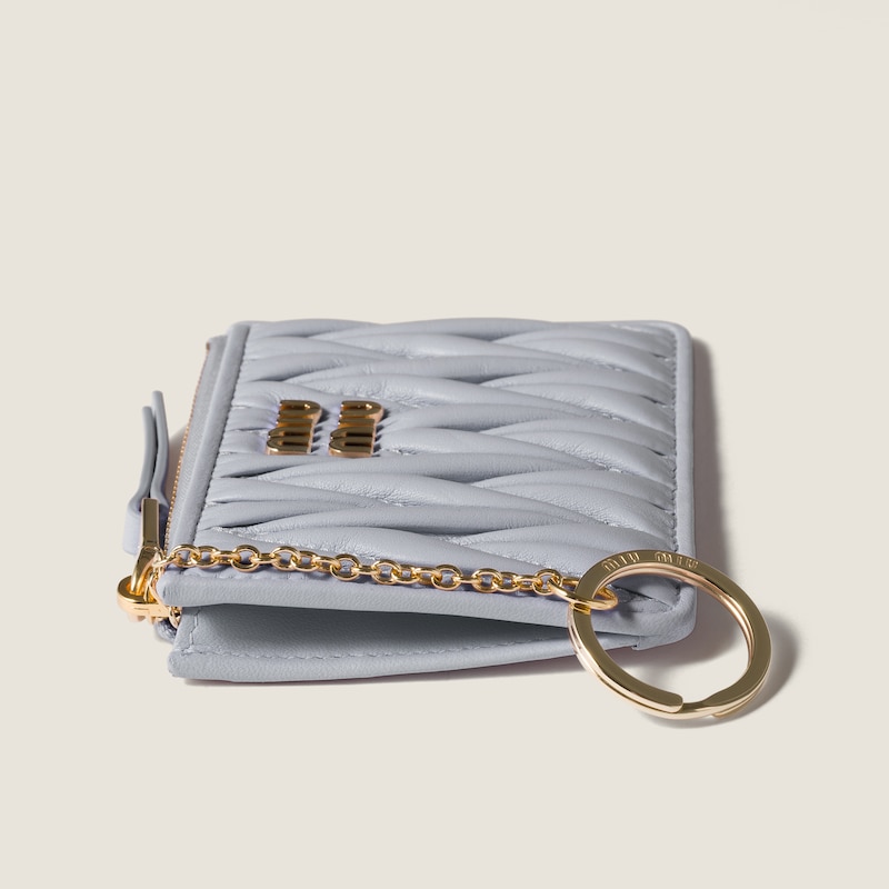 Matelassé nappa leather card holder