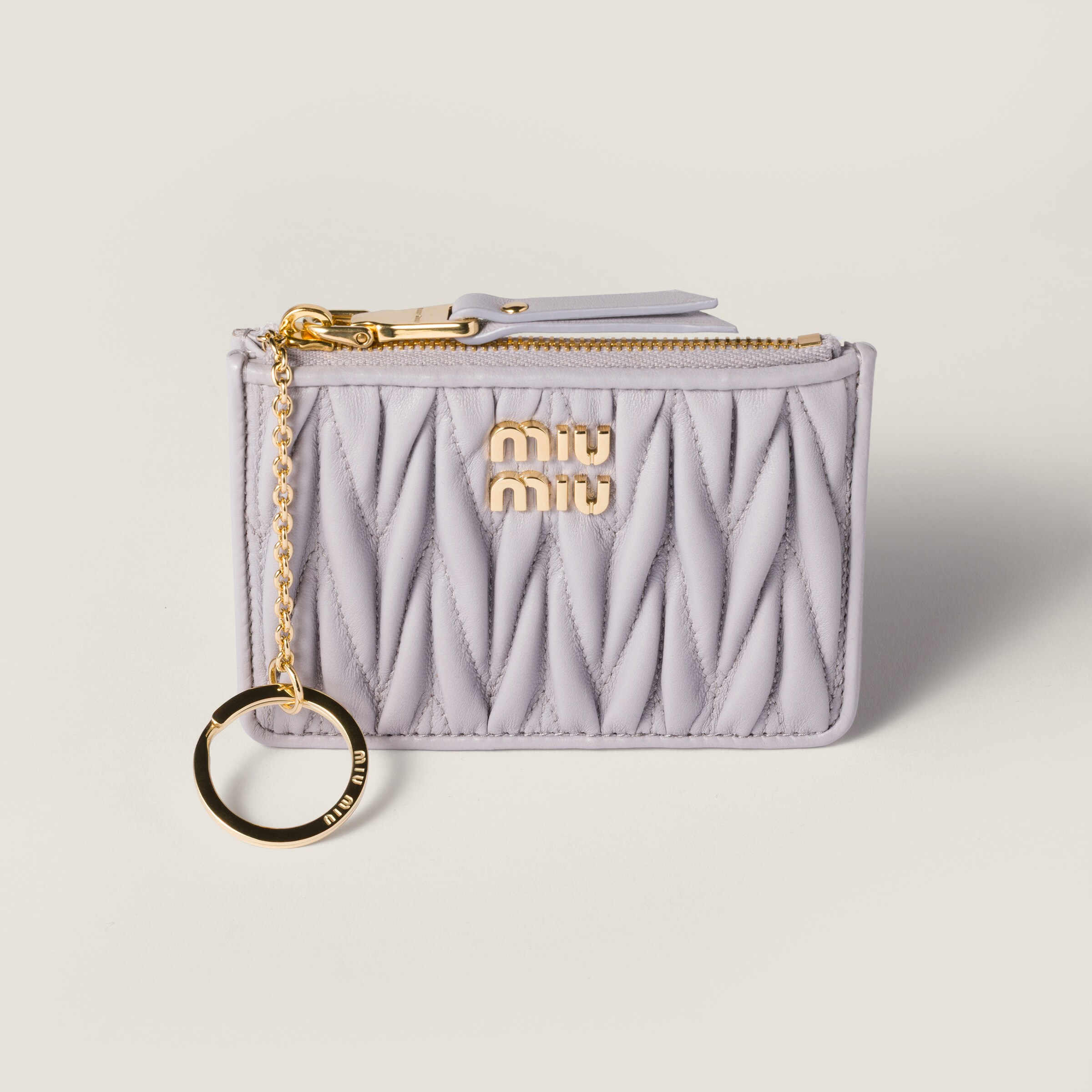 Wisteria Matelassé Nappa Leather Card Holder | Miu Miu - United States