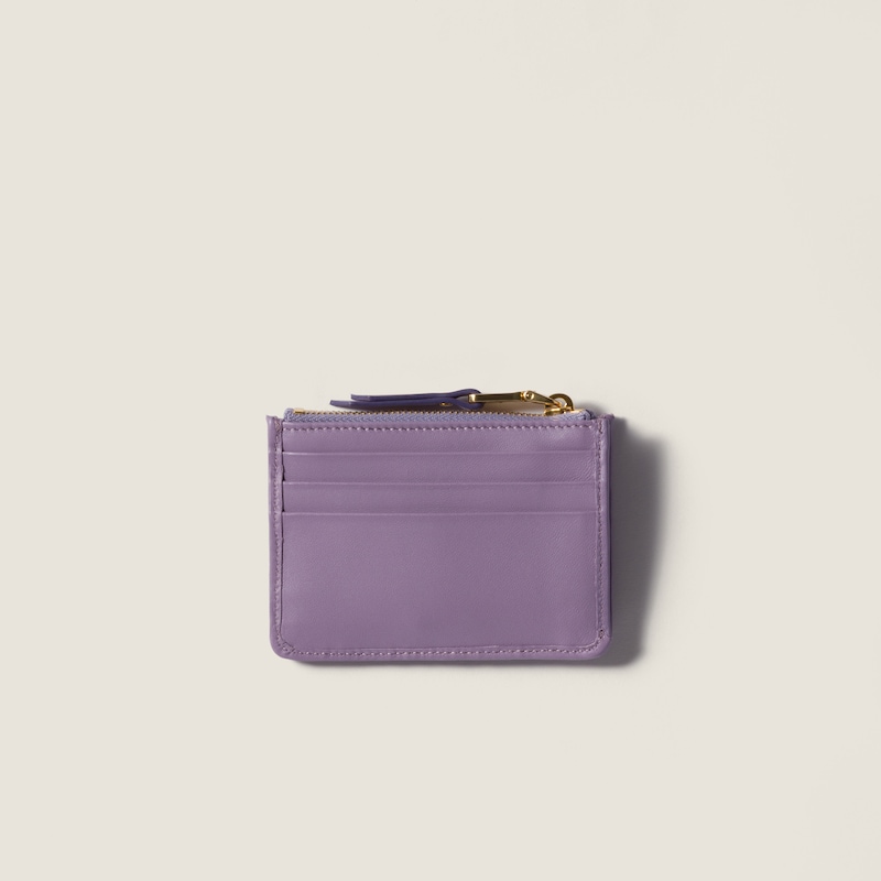 Matelassé nappa leather card holder