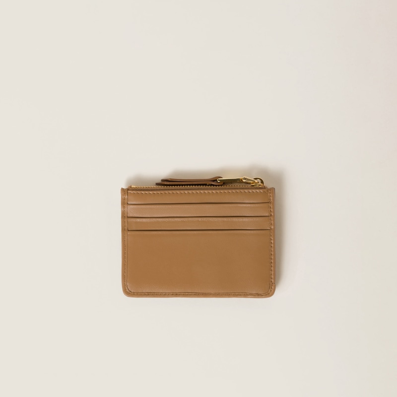 Matelassé nappa leather card holder