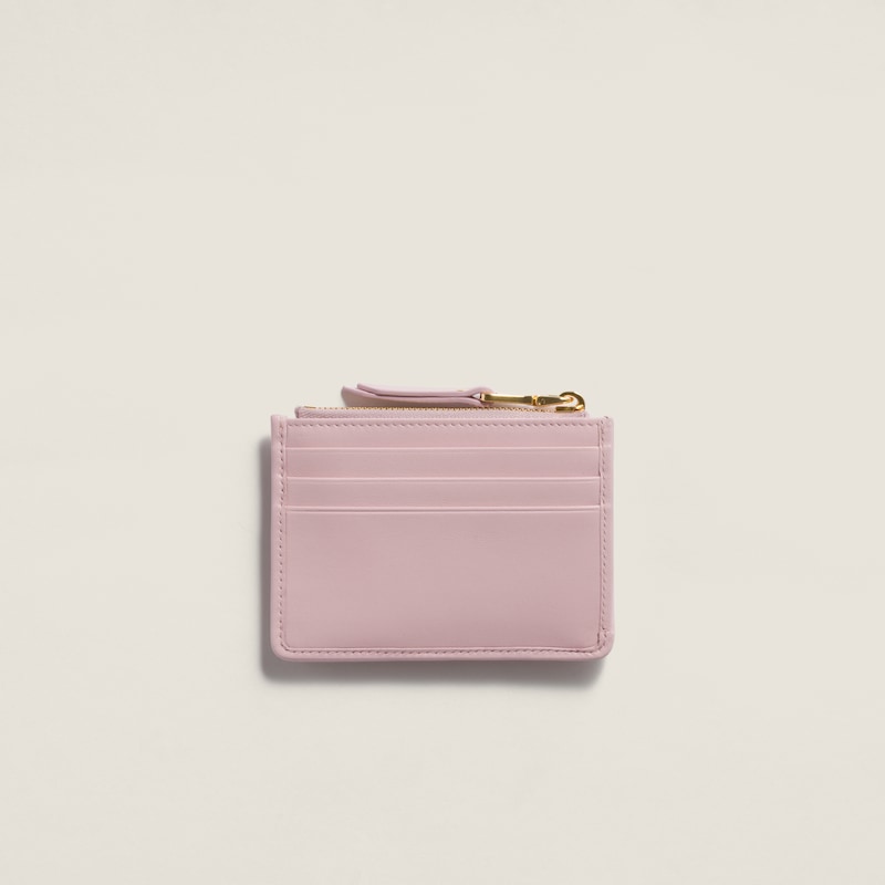 Matelassé nappa leather card holder