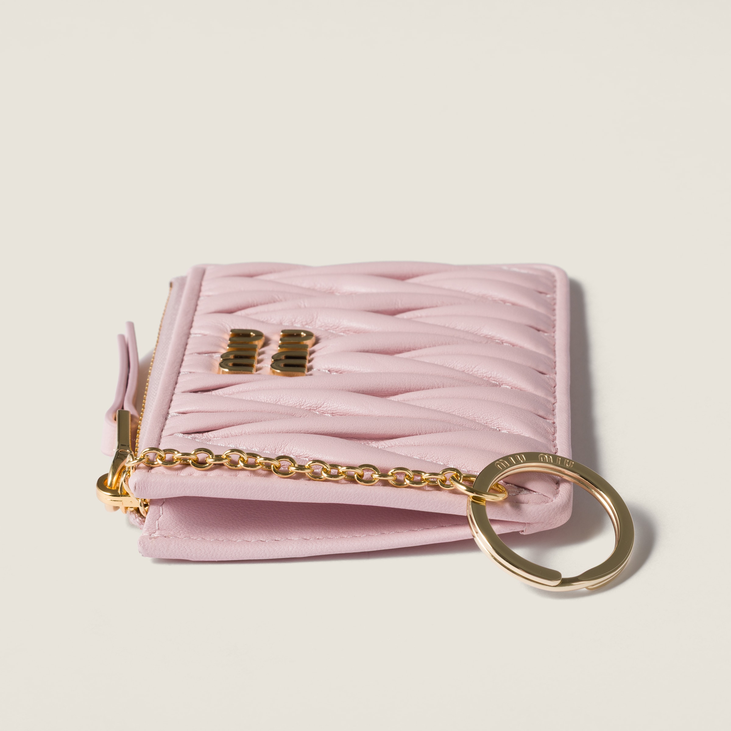 MiuMiu マトラッセ カードホルダー ナッパレザー ピンク ピンク マテラッセ ナッパレザー カードホルダー | Miu Miu