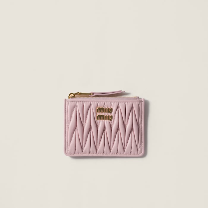 MIUMIU マトラッセ ナッパ製カードホルダー ピンク マテラッセ ナッパレザー カードホルダー | Miu Miu