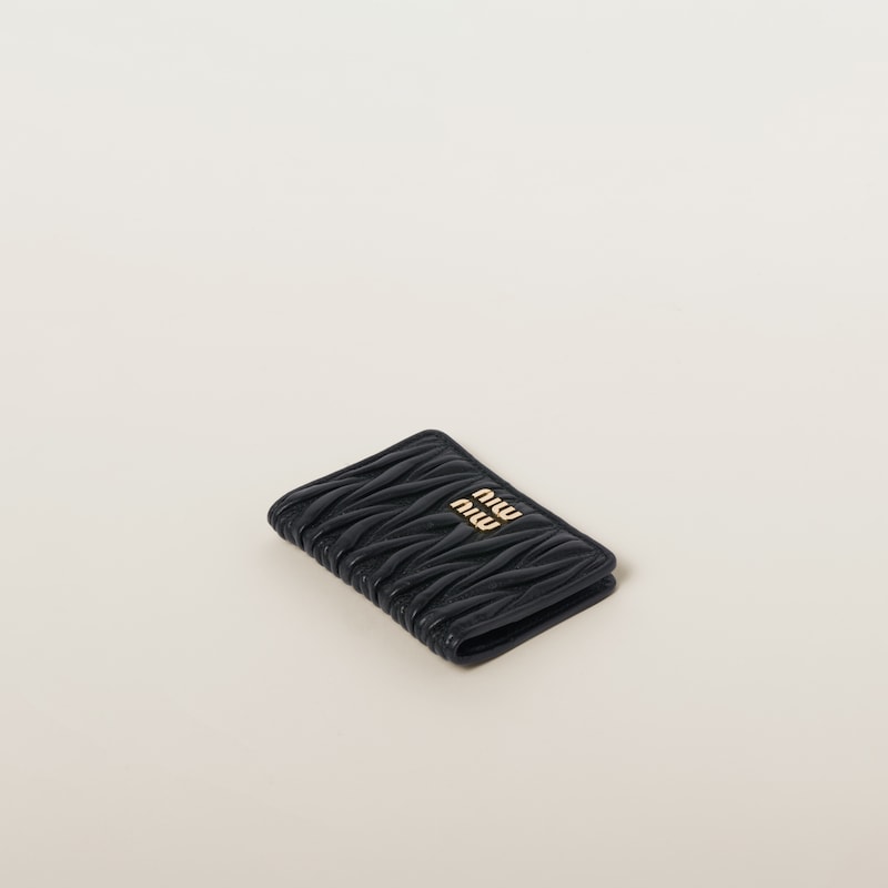 Matelassé nappa leather card holder
