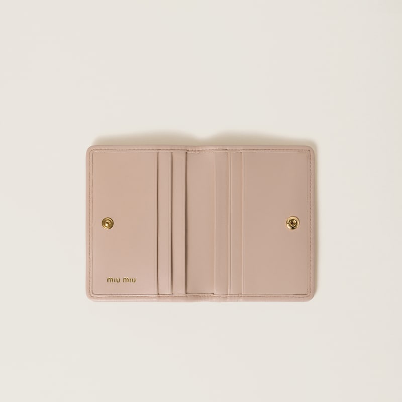Matelassé nappa leather card holder