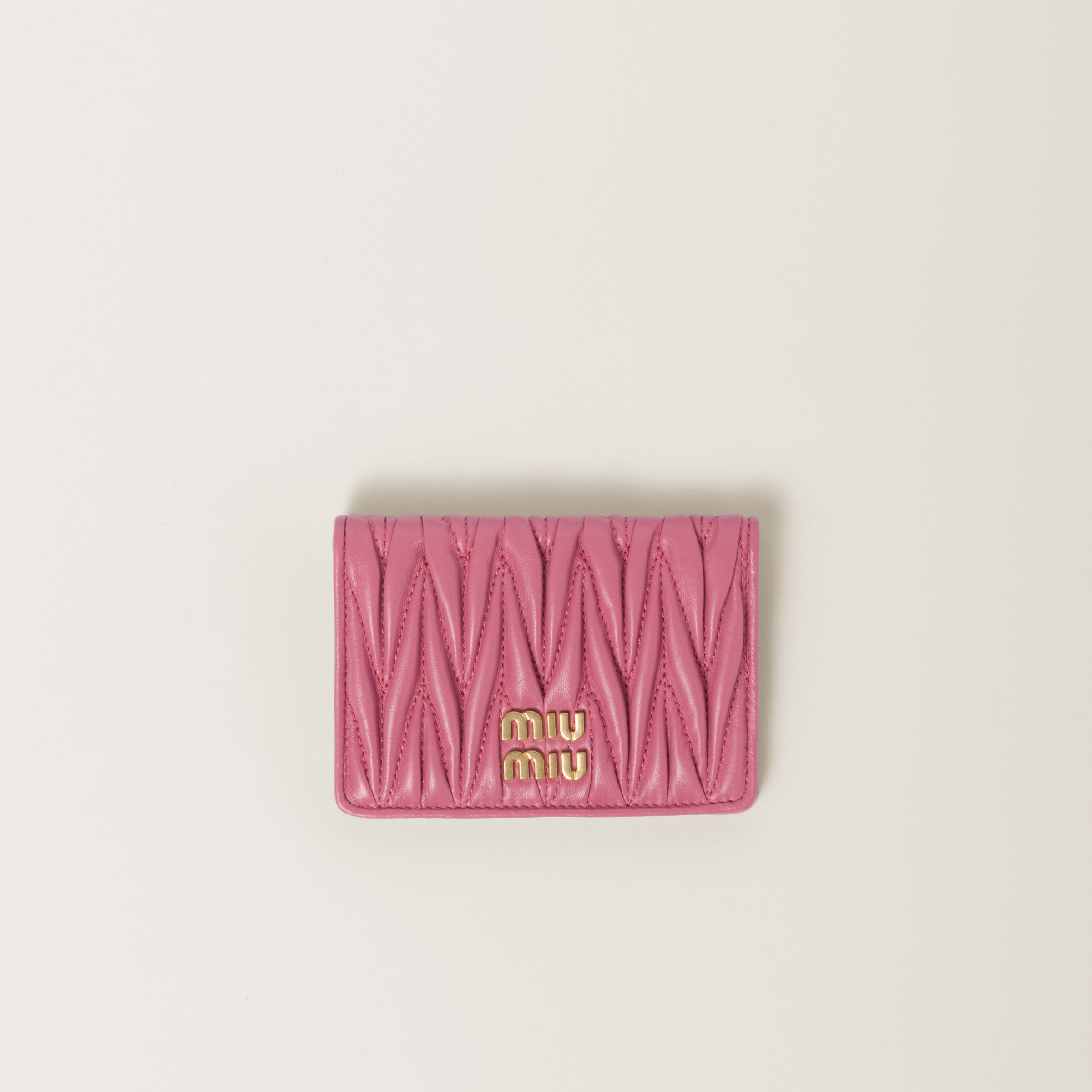 Matelasse nappa leather card holder