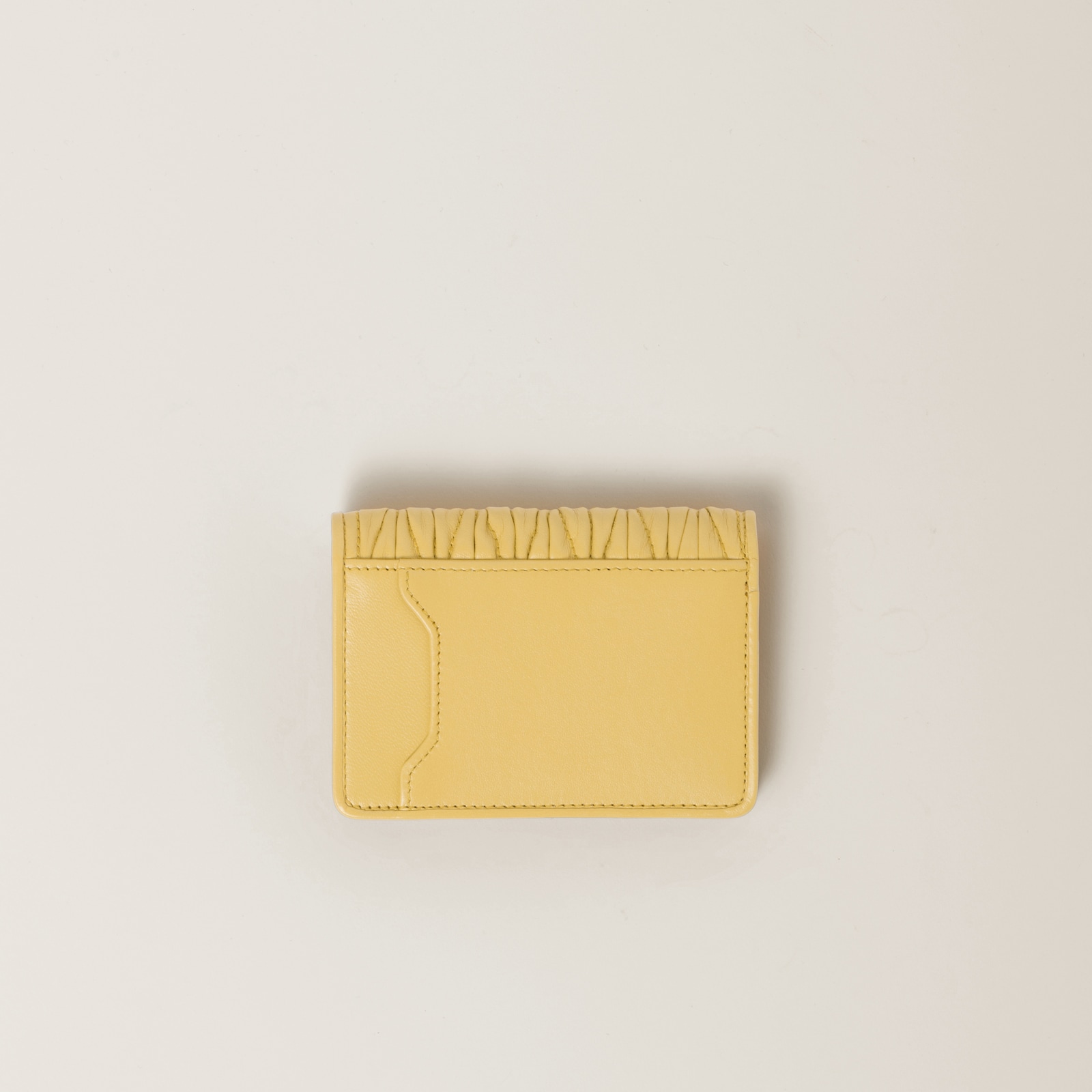 SMALL MATELASSÉ NAPPA LEATHER CARD HOLDER DARK BROWN