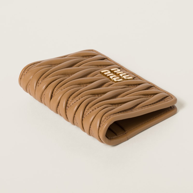 Porte-cartes en cuir nappa matelassé