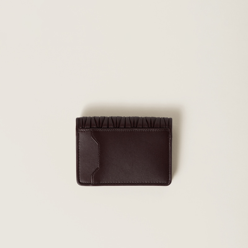Matelassé nappa leather card holder