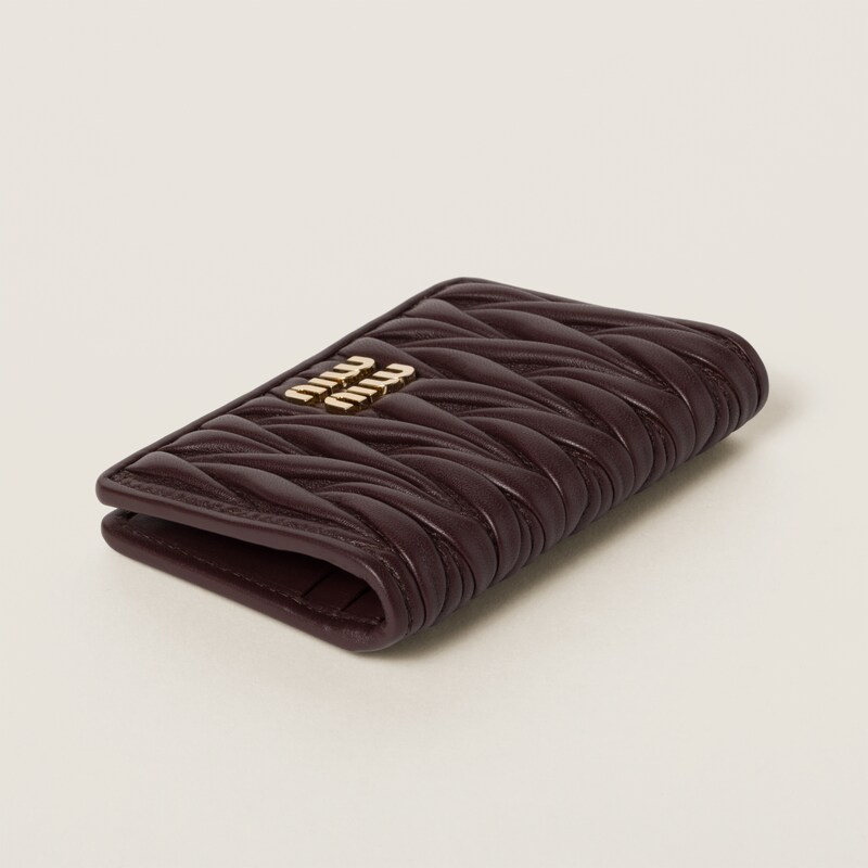 Matelassé nappa leather card holder