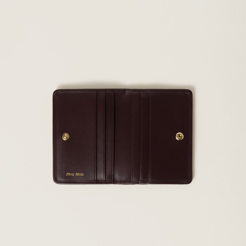 Matelassé nappa leather card holder