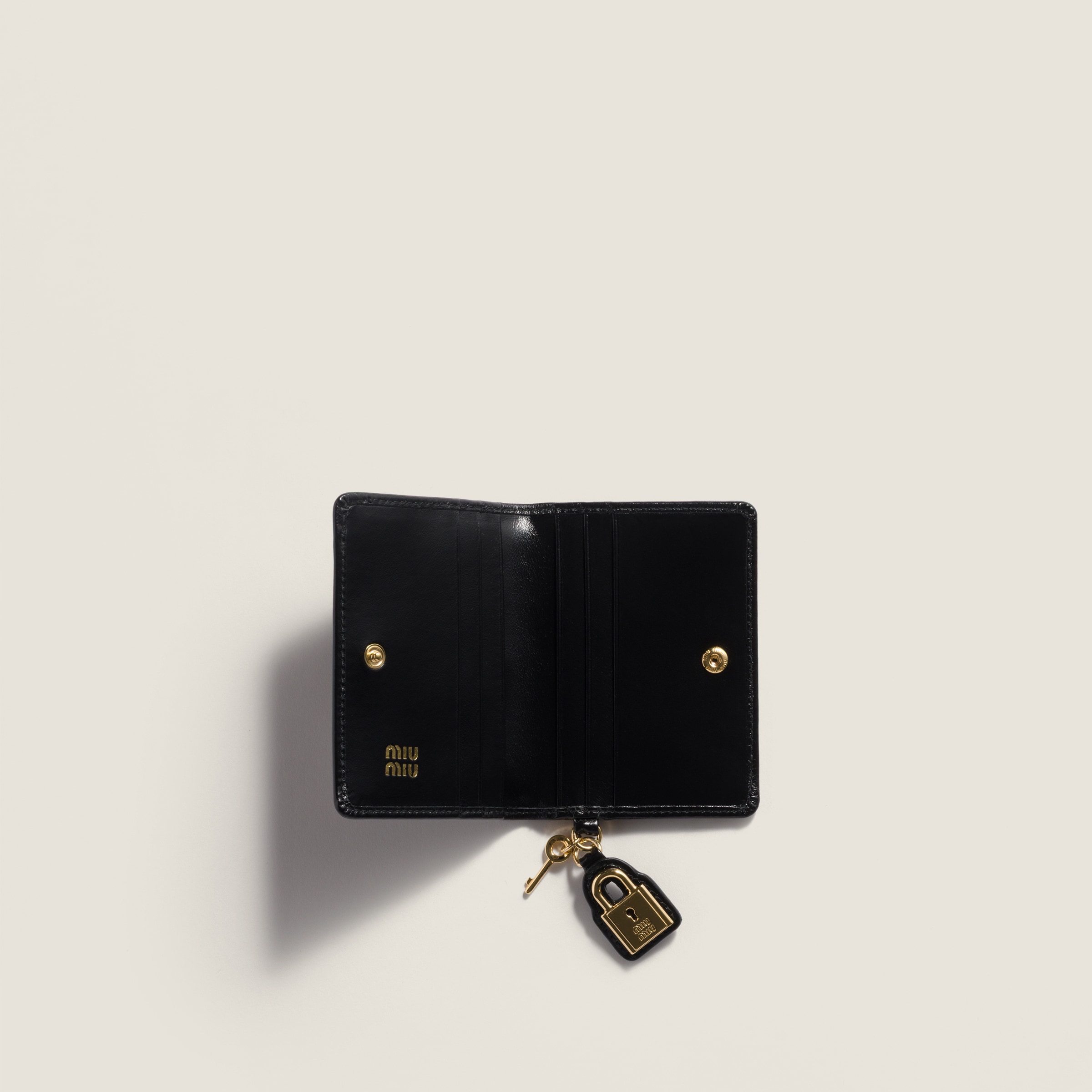 Black Leather Card Holder | Miu Miu - United States