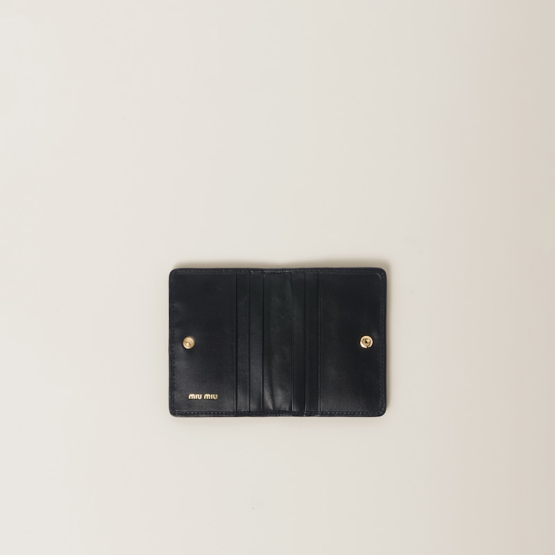 Matelassé nappa leather card holder