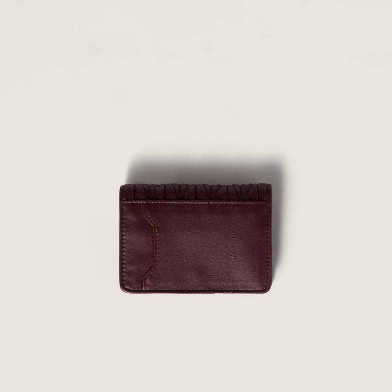 Matelassé nappa leather card holder