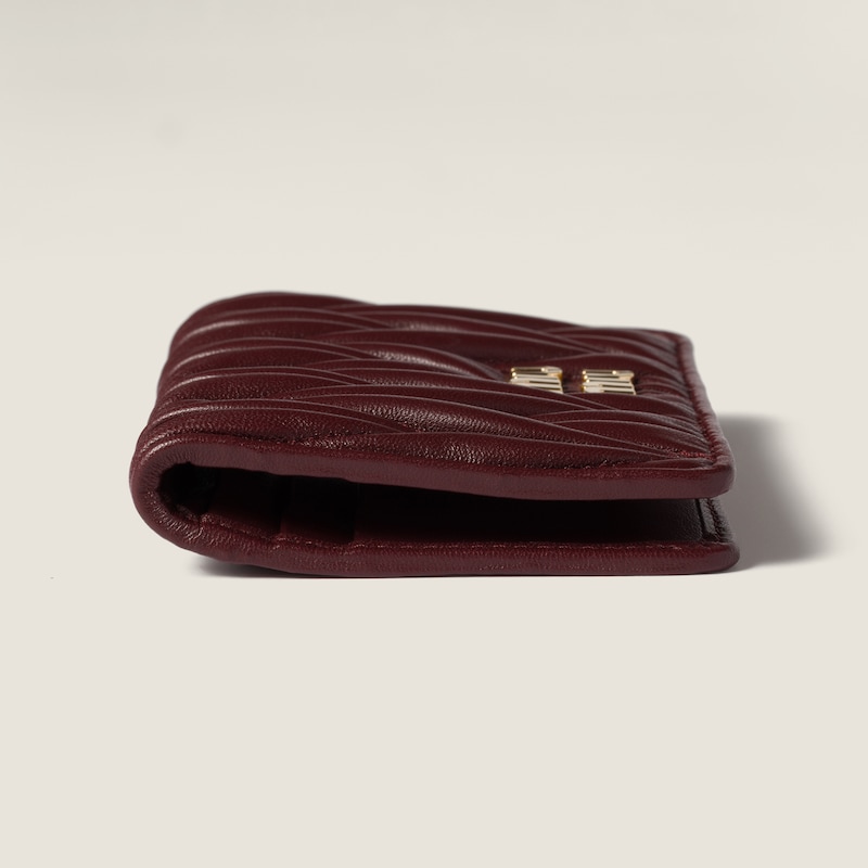 Matelassé nappa leather card holder