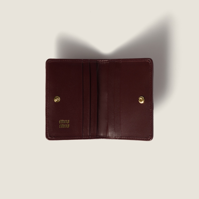 Matelassé nappa leather card holder