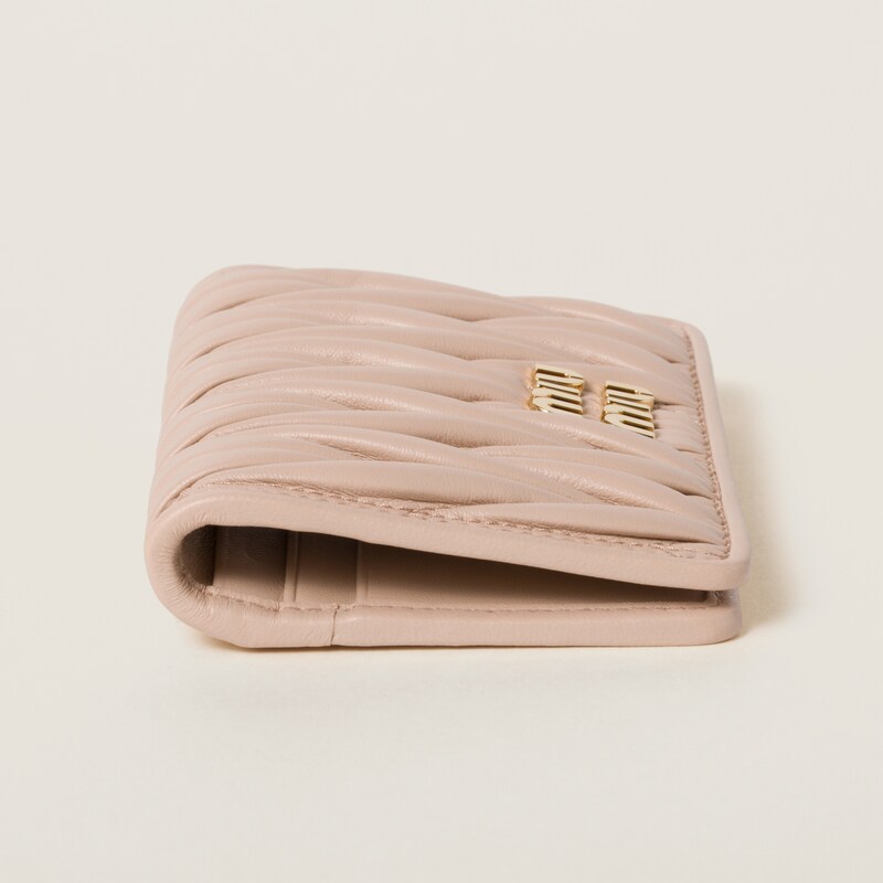 Matelassé nappa leather card holder
