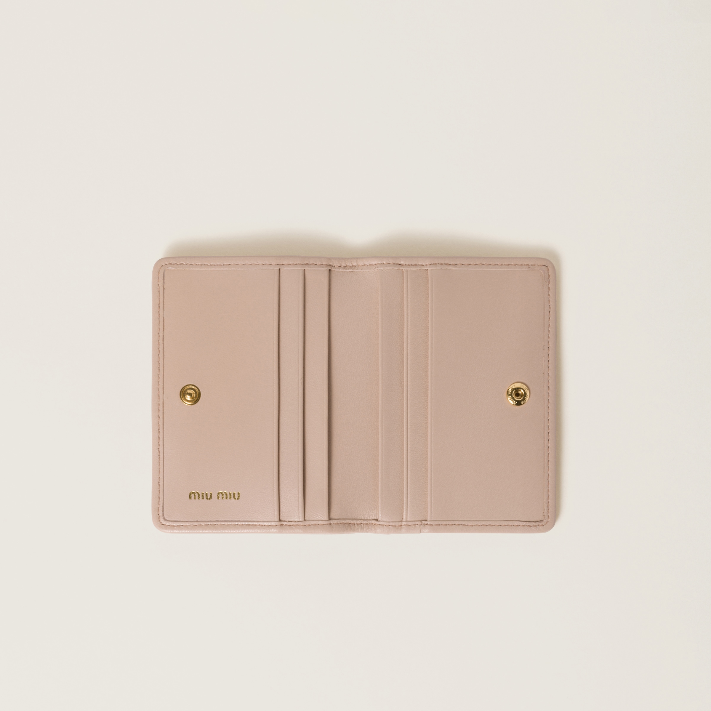 Powder Pink Matelassé Nappa Leather Card Holder | Miu Miu